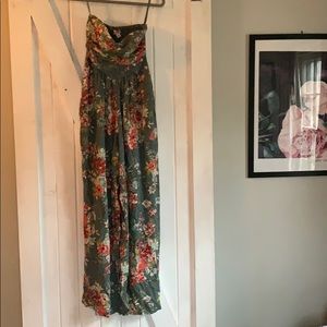 Band of Gypsies strapless flower jumpsuit small